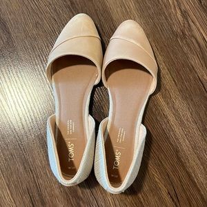 NWOT TOMS Jutti D’Orsay Flat, Women’s Size 10M, Nude